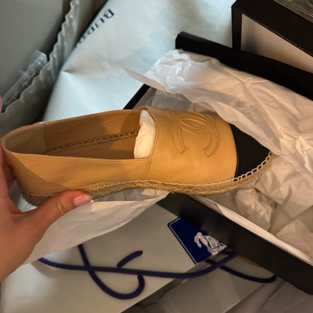 Chanel Tan/Black Espadrilles GREAT CONDITION